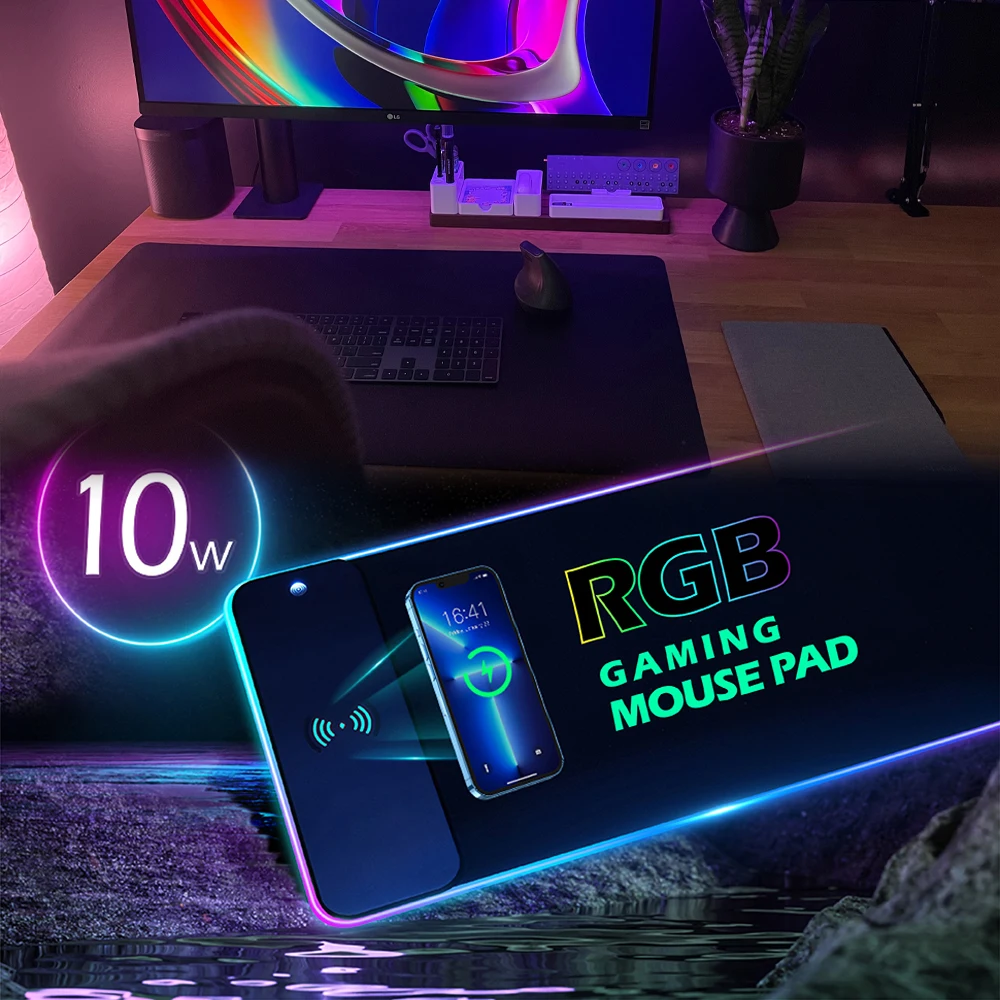 800 * 300 * 4mm 5w 7.5w 10w Long Mouse Pad Wireless Charger Wireless Charging RGB Large Gaming Mouse Pad With Wireless Charger
800 * 300 * 4mm 5w 7.5w 10w Long Mouse Pad Wireless Charger Wireless Charging RGB Large Gaming Mouse Pad With Wireless Charger