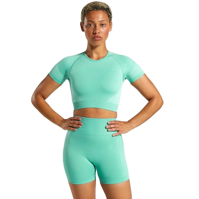 2021 new sportswear shorts yoga nine-point top and sports shorts women's workout clothing set, Customized colors
2021 new sportswear shorts yoga nine-point top and sports shorts women's workout clothing set, Customized colors