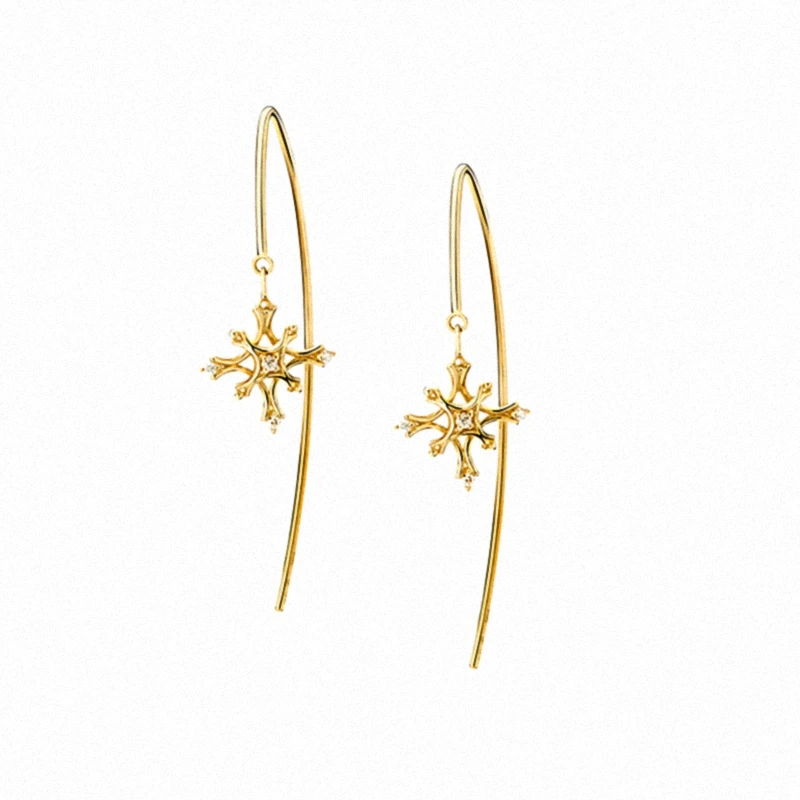New Trendy Fashion Snowflake Earrings Line Special Design Gold Plated Hollow Earring For Women Girls, Picture
New Trendy Fashion Snowflake Earrings Line Special Design Gold Plated Hollow Earring For Women Girls, Picture