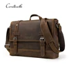 contact's dropship wholesale vintage crazy horse leather men satchel genuine leather soft bag briefcase for 12 inches laptop