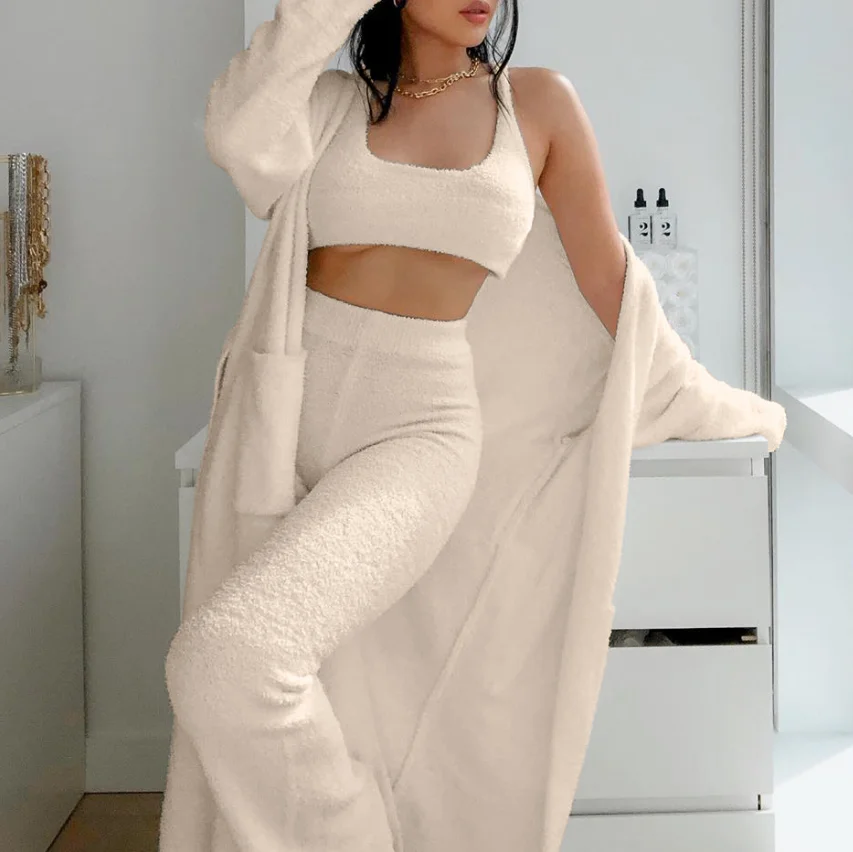Winter Sweater Set Women Robes Crop Top Long Pants Oversized Cardigan Knitted Coat Woman Lounge Casual Suit Long Sleeve Jacket
Winter Sweater Set Women Robes Crop Top Long Pants Oversized Cardigan Knitted Coat Woman Lounge Casual Suit Long Sleeve Jacket