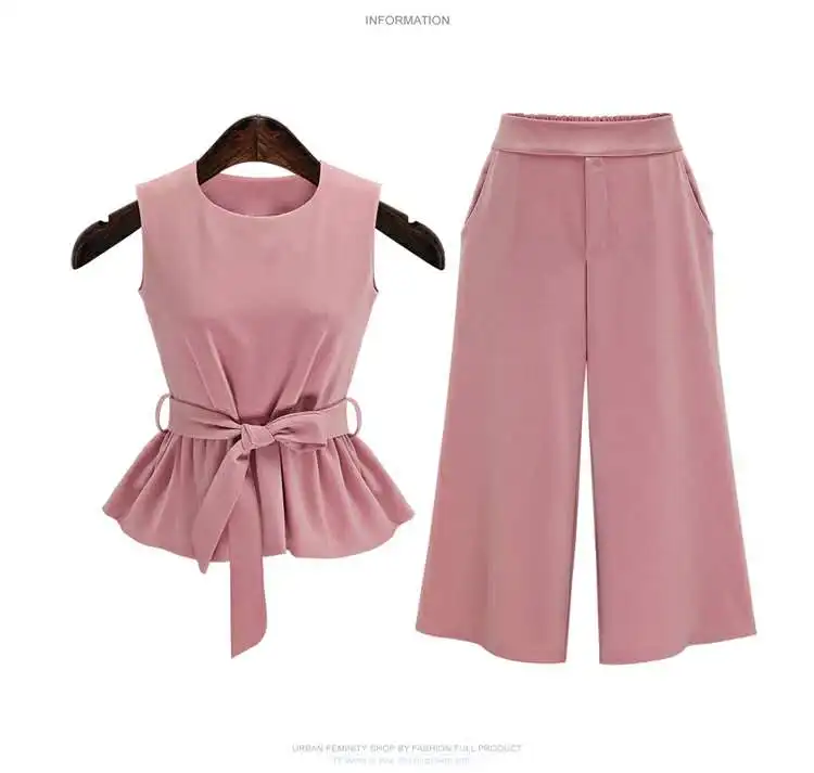Latest Fashion Design Women Ruffles Ribbons Blouse And Basic Design Elastic Waist Pants Set
Latest Fashion Design Women Ruffles Ribbons Blouse And Basic Design Elastic Waist Pants Set