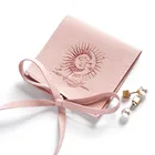 PandaSew 6x6 cm Pink custom jewelry packaging bag logo printed microfiber jewelry gift packaging pouch