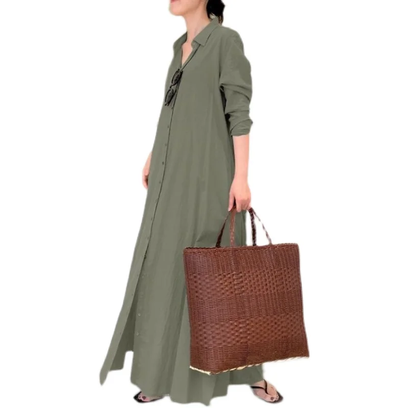 Casual Temperament Women's Cardigan Long-sleeved Stand-up Collar Large Swing Dress Plus Size Maxi Dresses Long, Picture shown
Casual Temperament Women's Cardigan Long-sleeved Stand-up Collar Large Swing Dress Plus Size Maxi Dresses Long, Picture shown