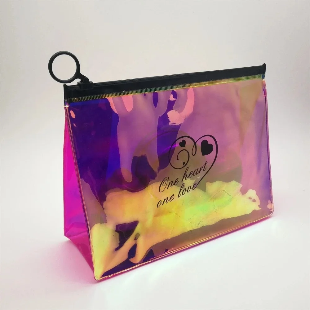 Custom printed laser holographic PVC packaging pouch cosmetic zipper bag, Customized color
Custom printed laser holographic PVC packaging pouch cosmetic zipper bag, Customized color
