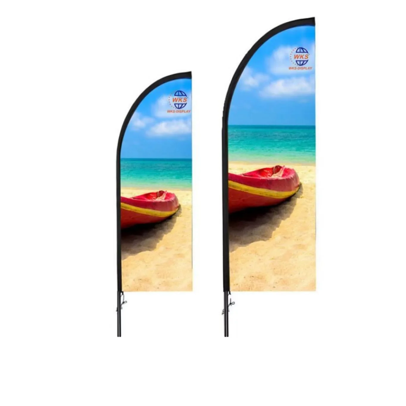 Diverse Designed Flying Beach Flag Banner Stand Pole with Base Holder for Outdoor Advertising