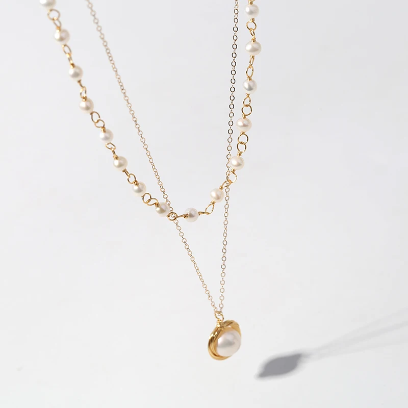 Handmade 14K Gold Double Layer Freshwater Pearl Necklace For Women Jewelry Wedding
Handmade 14K Gold Double Layer Freshwater Pearl Necklace For Women Jewelry Wedding