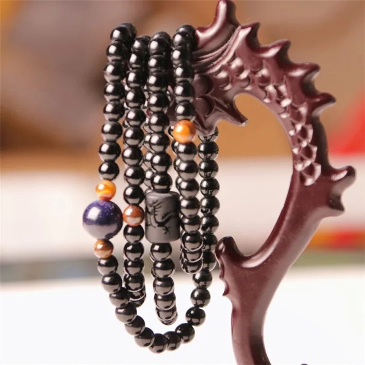 autumn 6mm black multi-circle dragon pillar bracelet with blue sand obsidian bracelet men's fashion bracelet, Picture shows
autumn 6mm black multi-circle dragon pillar bracelet with blue sand obsidian bracelet men's fashion bracelet, Picture shows