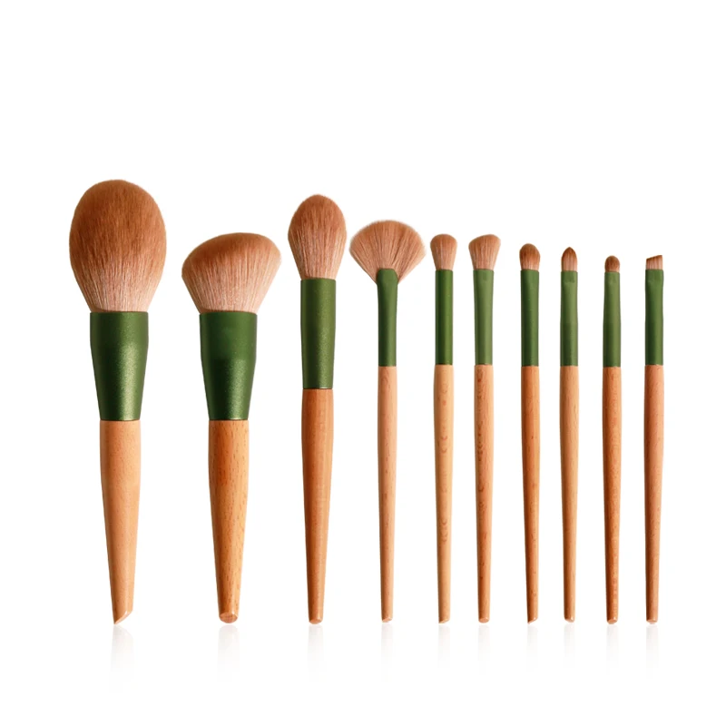 10 PCS Professional Makeup Brushes Set Wood Handle Natural Hair Powder Concealer Eyeline Eyebrow Brush Makeup Brushes, Customized color
10 PCS Professional Makeup Brushes Set Wood Handle Natural Hair Powder Concealer Eyeline Eyebrow Brush Makeup Brushes, Customized color