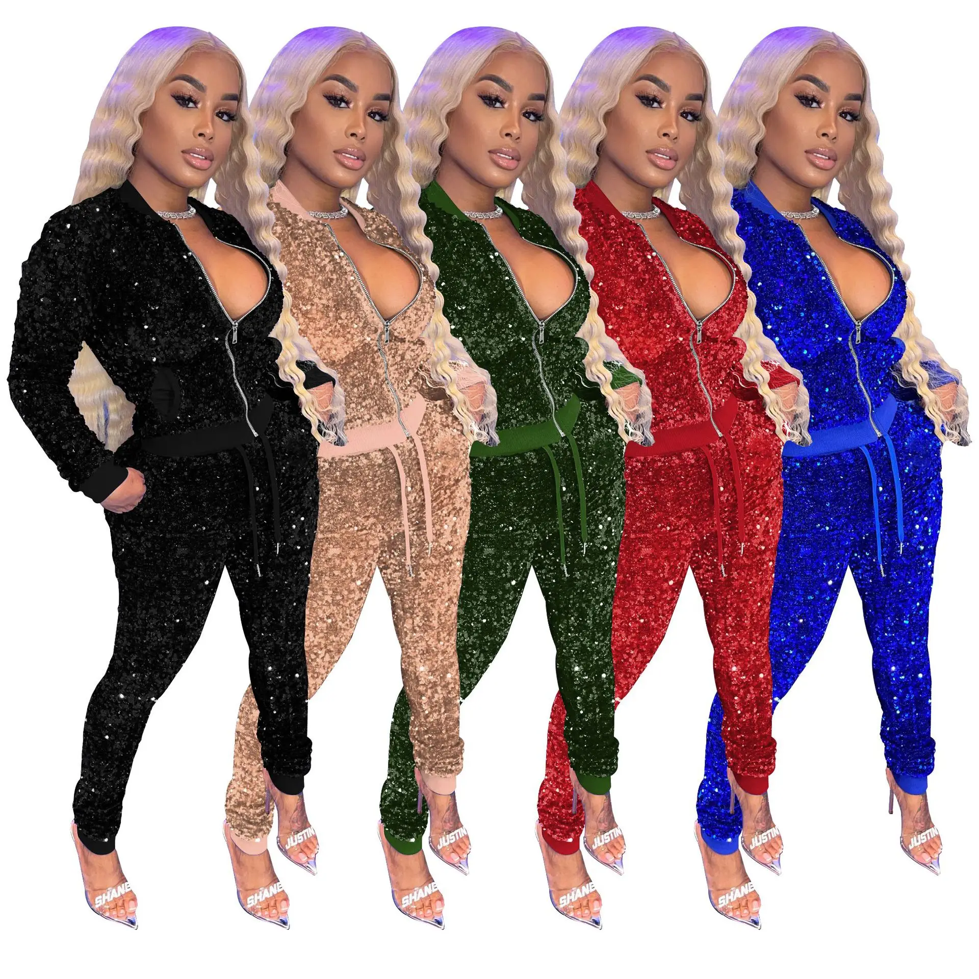Luxury Sequined long-sleeved zipper jacket Women Party Night Club Wear Birthday Outfits 2021 Slim Fit club 2piece set
Luxury Sequined long-sleeved zipper jacket Women Party Night Club Wear Birthday Outfits 2021 Slim Fit club 2piece set