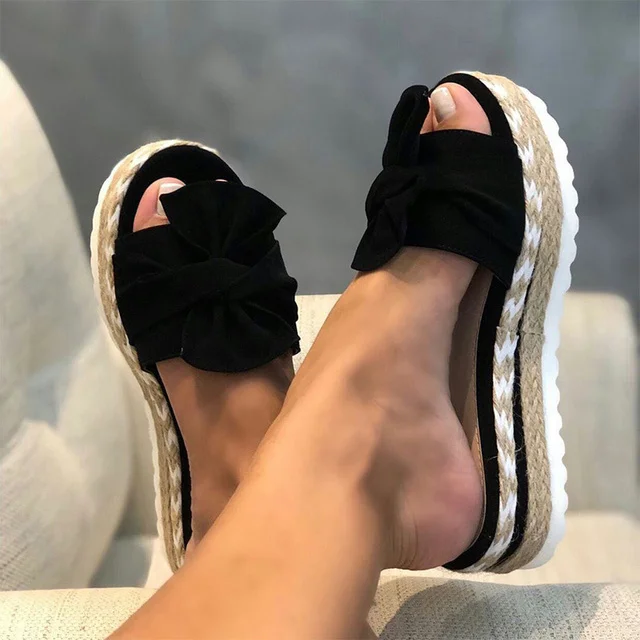 Summer 2021 new High Quality bowknot beach women slippers thick bottom wedge large size women's shoes, As the picture show
Summer 2021 new High Quality bowknot beach women slippers thick bottom wedge large size women's shoes, As the picture show