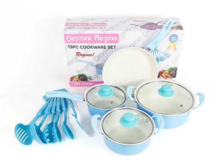 Wholesale Cookware 13 Piece Set Nonstick Cookware Stock Pot Stew Pan Frying Pan Multi-piece Kitchen Cookware Set, Customized color acceptable
Wholesale Cookware 13 Piece Set Nonstick Cookware Stock Pot Stew Pan Frying Pan Multi-piece Kitchen Cookware Set, Customized color acceptable