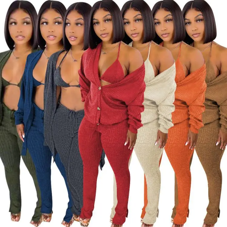 Custom Womens Sexy Fall 0utfits Winter Clothing Bra Long Coats Lounge Wear Sweaters Women Cardigan and Long Pants 3 Piece Set
Custom Womens Sexy Fall 0utfits Winter Clothing Bra Long Coats Lounge Wear Sweaters Women Cardigan and Long Pants 3 Piece Set