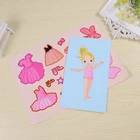 Children DIY toys creative princess dress up fridge magnet for kids