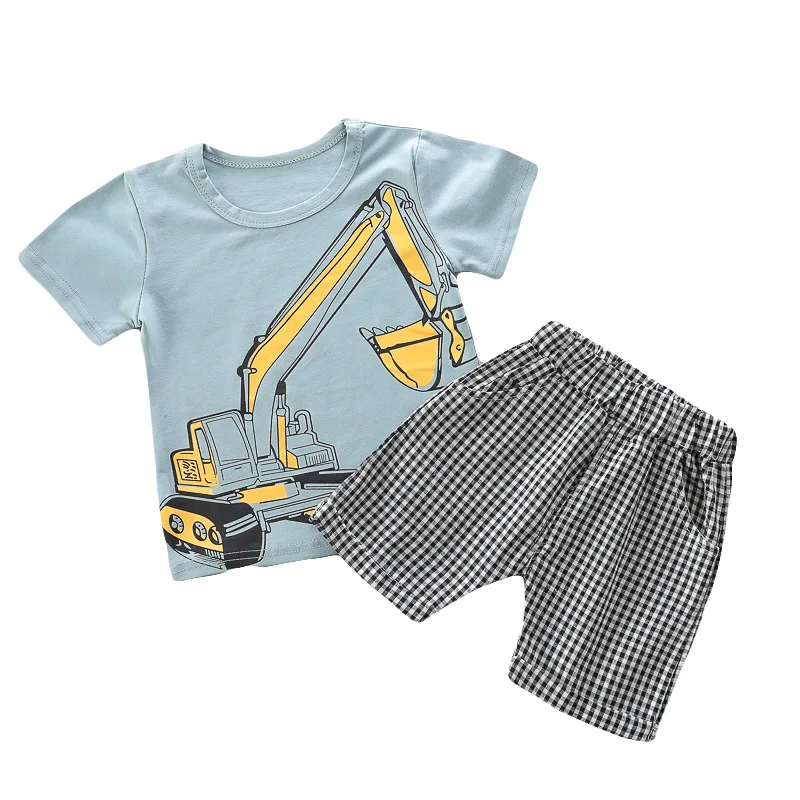 Children's Clothing Summer Print Digging Machine Boys Two-piece Suit Boys Sports Suit Plaid Shorts
Children's Clothing Summer Print Digging Machine Boys Two-piece Suit Boys Sports Suit Plaid Shorts