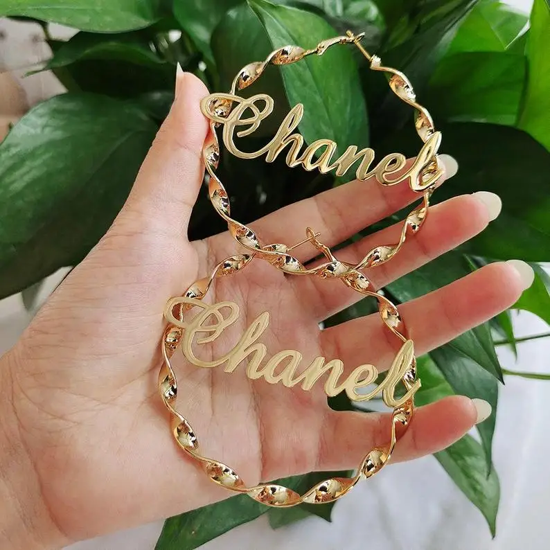 Letter Melanin 18k Gold 9CM Huge Bamboo Name Hoop Personalized Earrings Custom women, Silver,gold,rose gold
Letter Melanin 18k Gold 9CM Huge Bamboo Name Hoop Personalized Earrings Custom women, Silver,gold,rose gold