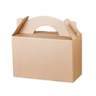 Food Folding Packaging Auto Lock Bottom Folding Brown Kraft Custom Box Paper with Handle