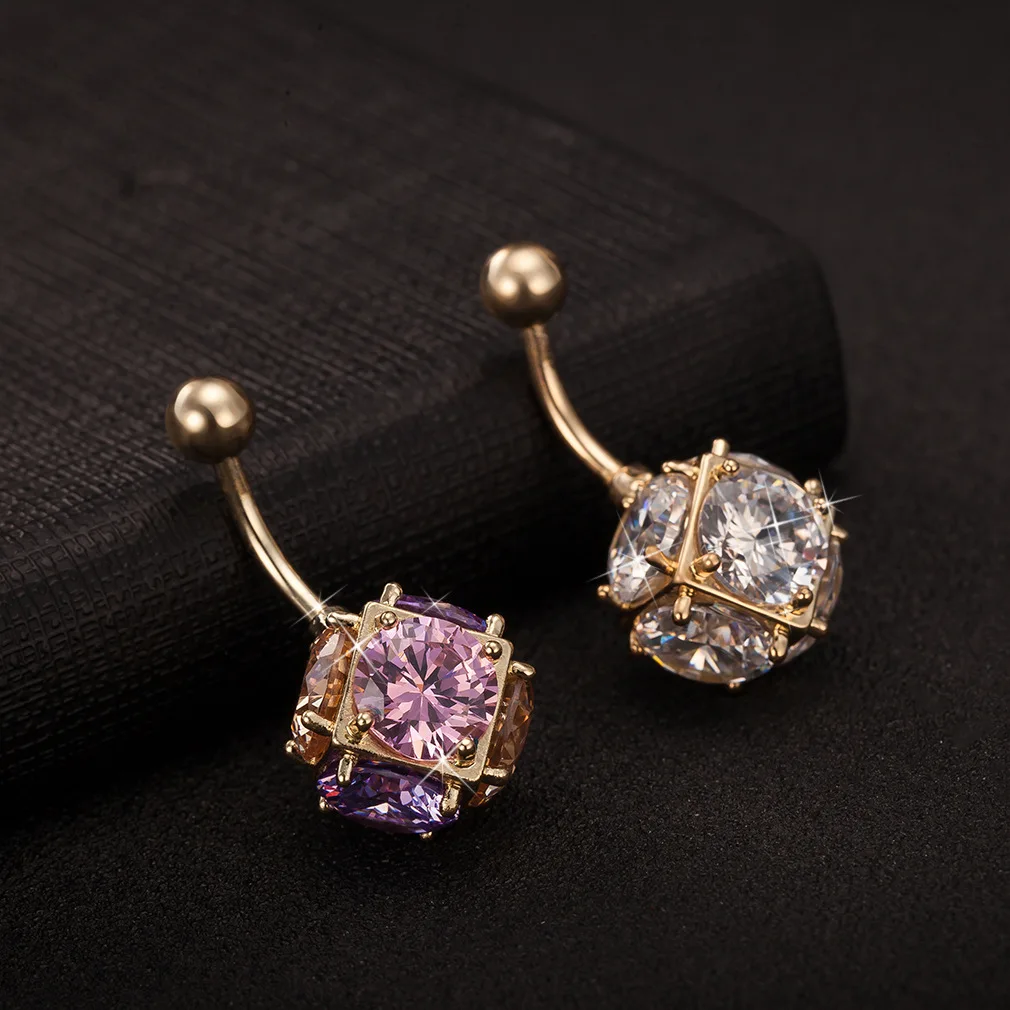 HOVANCI 3 New design crystal disco ball colored square bar navel belly ring piercing jewelry for women, As picture
HOVANCI 3 New design crystal disco ball colored square bar navel belly ring piercing jewelry for women, As picture