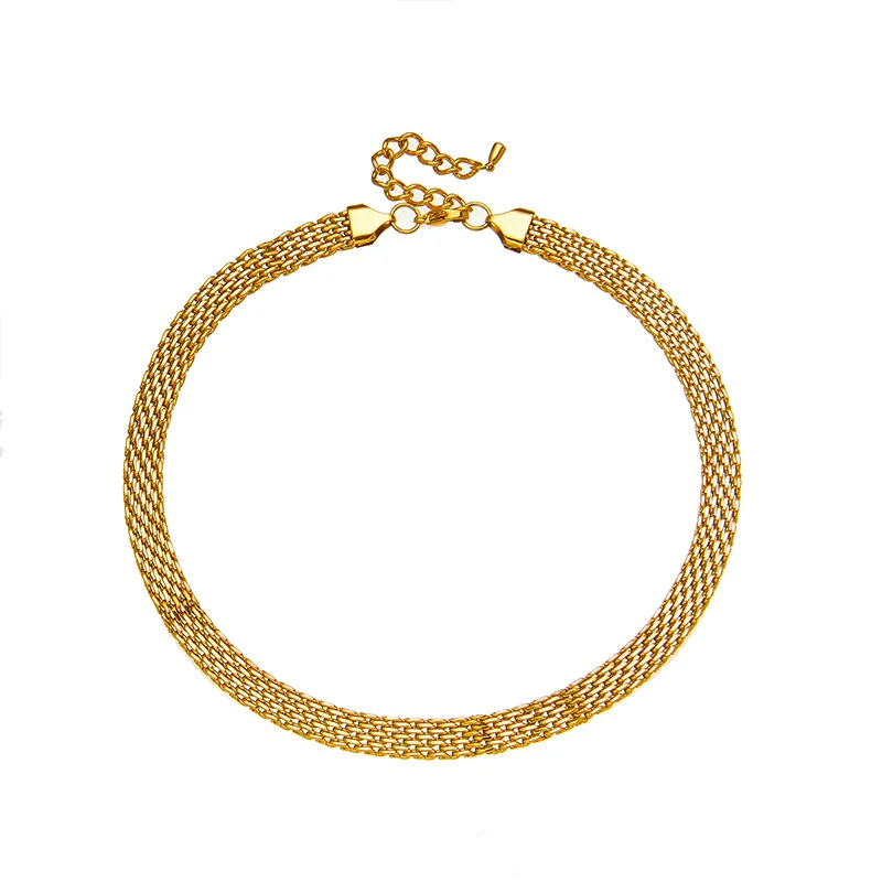 Titanium Steel 8mm Twist Wide Woven Bracelets 18k Gold Plated Stainless Steel Classic Grid Necklace Set YF3267
Titanium Steel 8mm Twist Wide Woven Bracelets 18k Gold Plated Stainless Steel Classic Grid Necklace Set YF3267