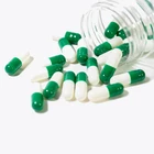 vegan soft gel vegetable gelatin empty capsules shells round green and white capsule