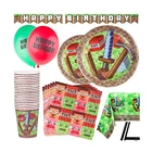 Pixel Theme Mine craft Party Supplies Set for Birthday Themed Party Supplies