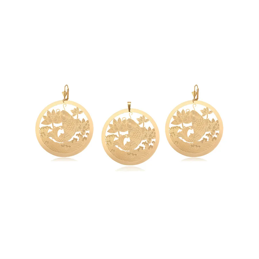 60218 Xuping jewelry exquisite carp yue shui figure rural style 18K gold pendant earrings two-piece set
60218 Xuping jewelry exquisite carp yue shui figure rural style 18K gold pendant earrings two-piece set