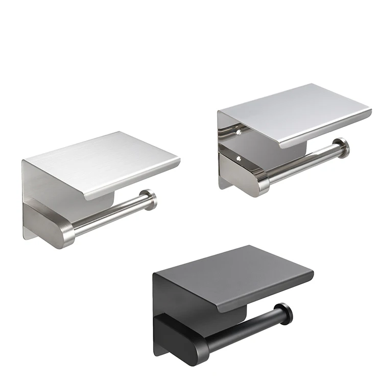 Wholesale Black Bathroom Kitchen Storage Stainless Steel Toilet Paper Holder With Shelf
Wholesale Black Bathroom Kitchen Storage Stainless Steel Toilet Paper Holder With Shelf