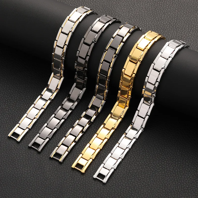 Women Man Gold Plated Therapy Bracelet Lover Couples Magnet Bracelet Bio Magnetic Health Care Energy Bracelet, Gold black silver
Women Man Gold Plated Therapy Bracelet Lover Couples Magnet Bracelet Bio Magnetic Health Care Energy Bracelet, Gold black silver
