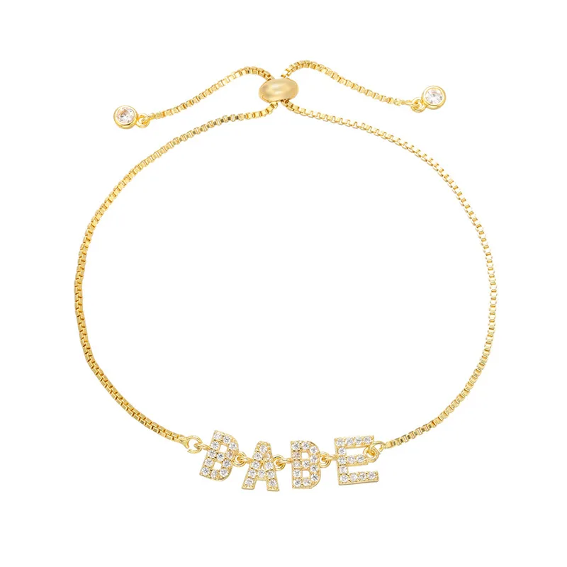 Micro-Inlaid Zircon Letter Bracelet Fashion Luxury Copper Plated Real Gold DIY Jewelry Accessories Cuban Charms Bracelet Women
Micro-Inlaid Zircon Letter Bracelet Fashion Luxury Copper Plated Real Gold DIY Jewelry Accessories Cuban Charms Bracelet Women
