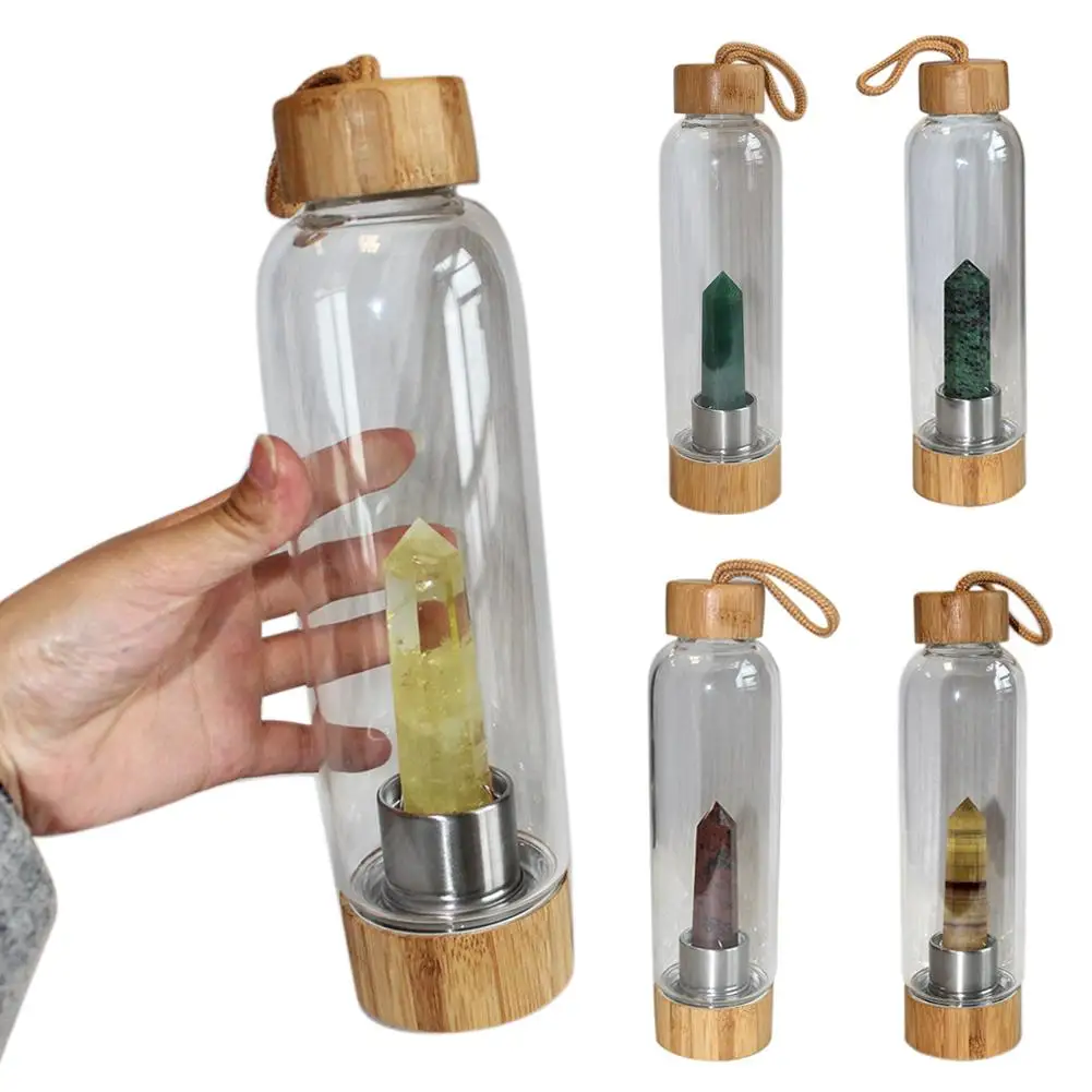Wholesale Natural Crystal Energy Water Bottle Infused Gemstone Glass Bamboo Crystal Bottle
Wholesale Natural Crystal Energy Water Bottle Infused Gemstone Glass Bamboo Crystal Bottle