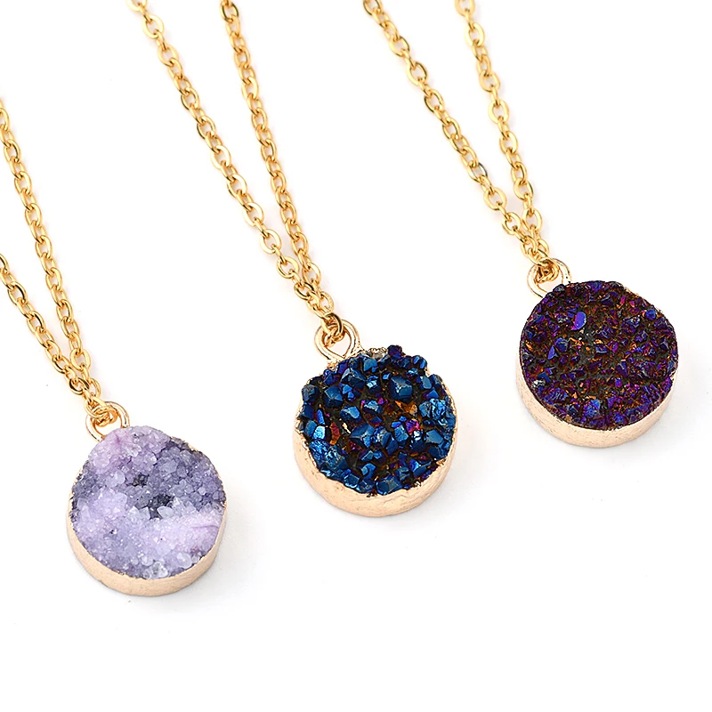 Semi-Precious Stone Druzy Stone Round Pendant 18k Real Gold Natural Druzy Stone Necklace Pendant
Semi-Precious Stone Druzy Stone Round Pendant 18k Real Gold Natural Druzy Stone Necklace Pendant