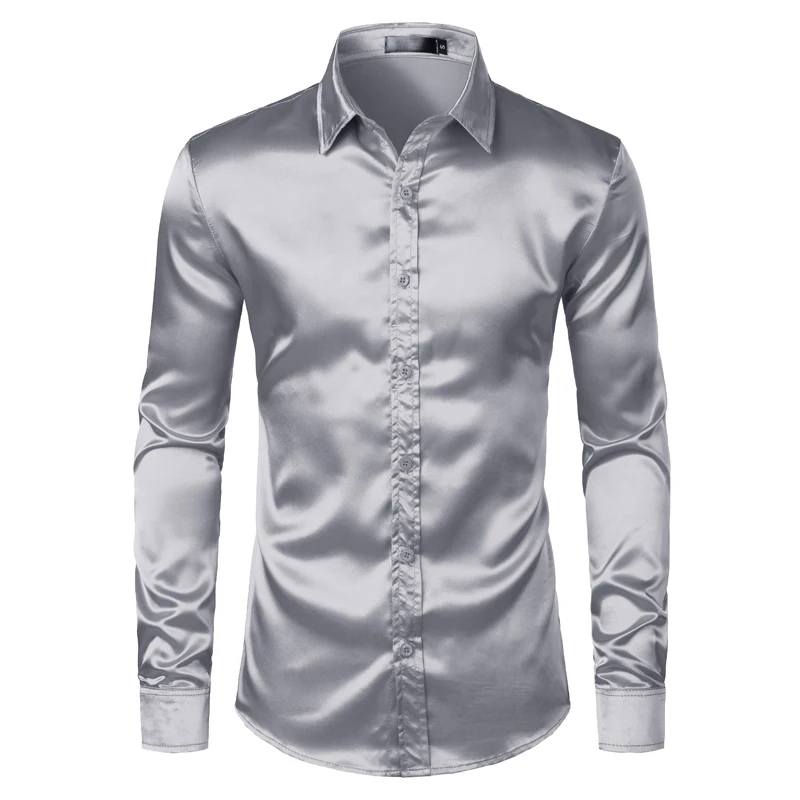 Men's Satin Luxury Dress Shirts Slim Fit Silk Dance Party Shirt for Men Long Sleeve Wrinkle Free Tuxedo Shirt
Men's Satin Luxury Dress Shirts Slim Fit Silk Dance Party Shirt for Men Long Sleeve Wrinkle Free Tuxedo Shirt
