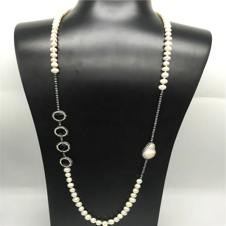 2019 factory hot selling handmade hematite beads 7mm white pearl necklace with rhinestone
2019 factory hot selling handmade hematite beads 7mm white pearl necklace with rhinestone