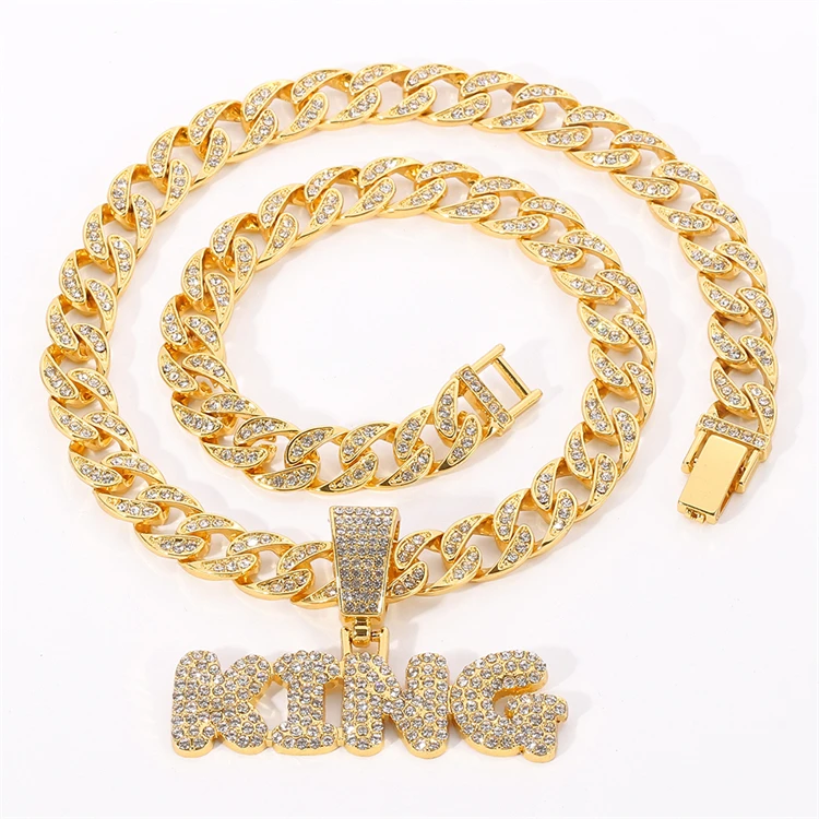Punk Mens Jewelry Gold Plated Hip Hop Iced Out Crystal Necklace Stainless Steel Letters King Pendant Necklace
Punk Mens Jewelry Gold Plated Hip Hop Iced Out Crystal Necklace Stainless Steel Letters King Pendant Necklace