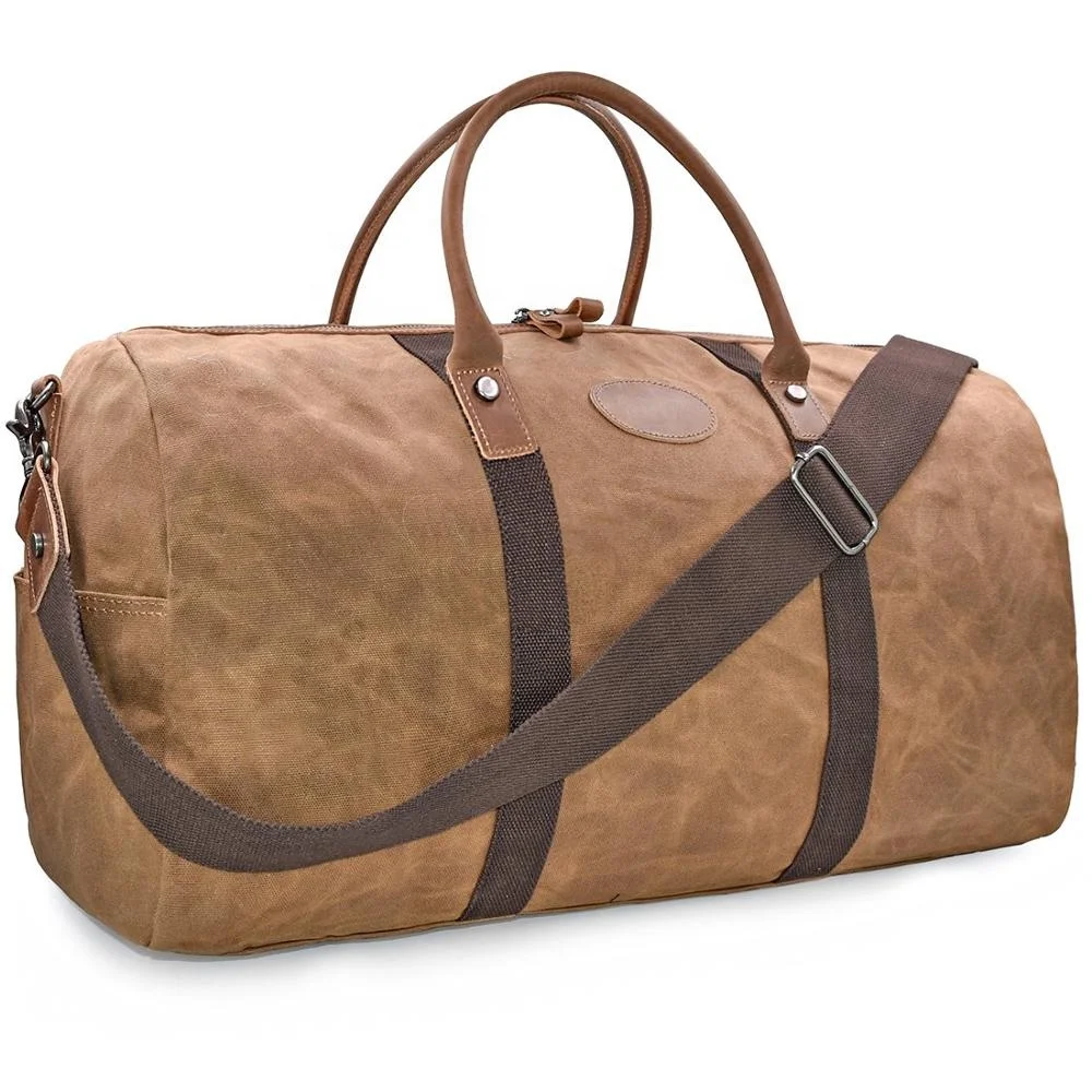 Travel Duffel Bag Waterproof Canvas Overnight Bag Leather Weekend Oversized Carryon Handbag Brown, Customized
Travel Duffel Bag Waterproof Canvas Overnight Bag Leather Weekend Oversized Carryon Handbag Brown, Customized