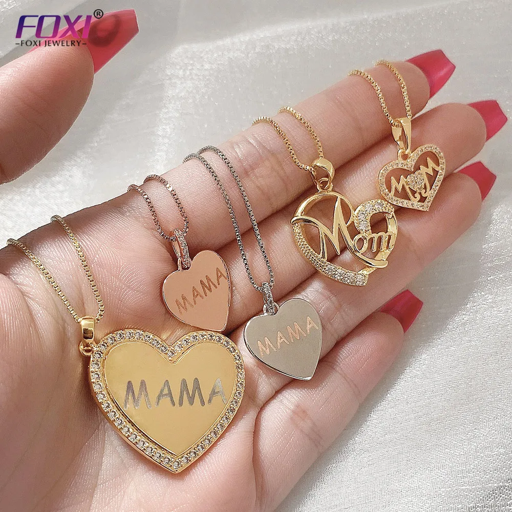 FOXI 2022 New Arrivals Cubic Zirconia Heart Pendant MAMA Necklaces Crystal gold Plated Mothers Day Jewelry Necklace
FOXI 2022 New Arrivals Cubic Zirconia Heart Pendant MAMA Necklaces Crystal gold Plated Mothers Day Jewelry Necklace