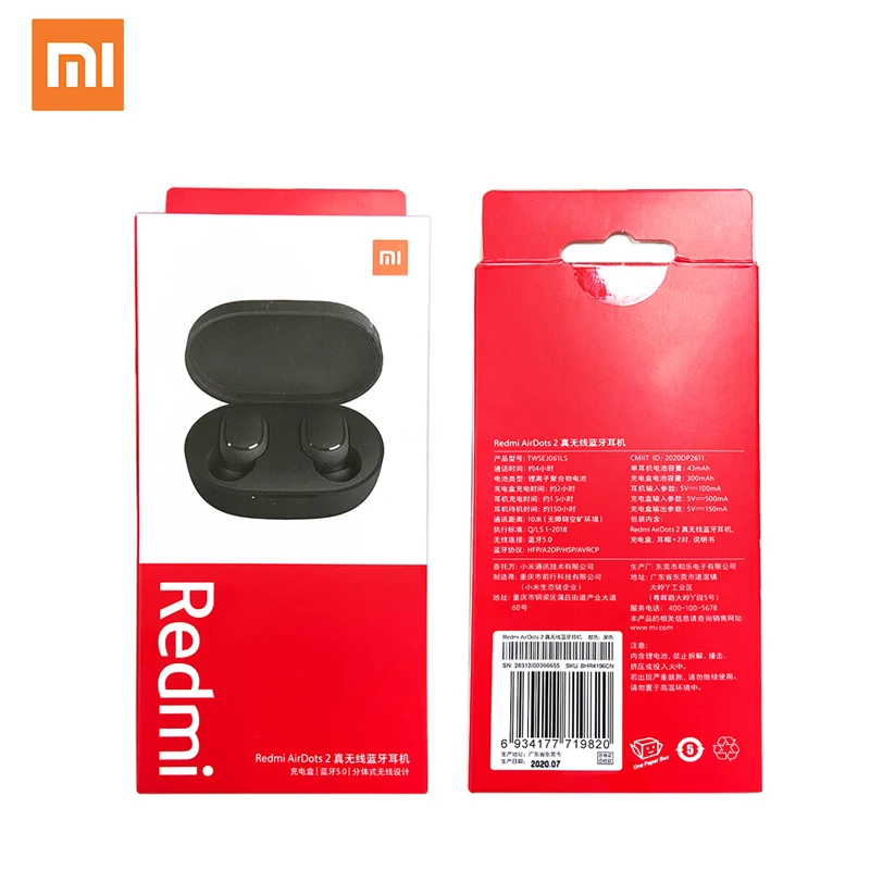 

Chinese Version Xiaomi Redmi AirDots 2 Mi True Wireless Earbuds Basic 2 Headphones With Mic Handsfree