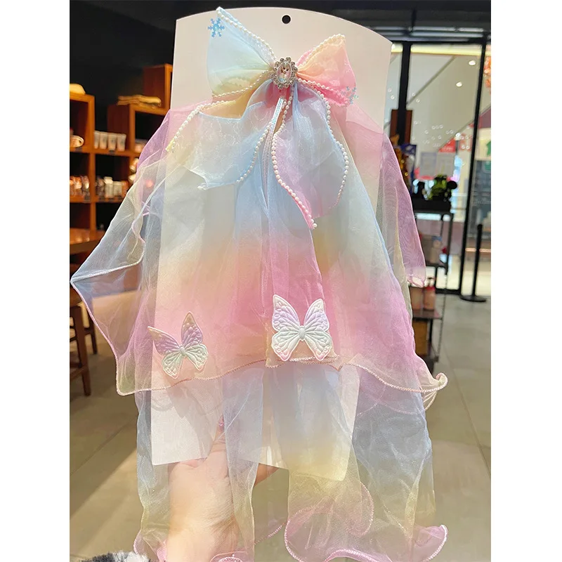 Cute Princess Veil Bowknot Butterfly Gradient Hair Clip Flower Girls Fashion Head Ornament Children Hairpin
Cute Princess Veil Bowknot Butterfly Gradient Hair Clip Flower Girls Fashion Head Ornament Children Hairpin
