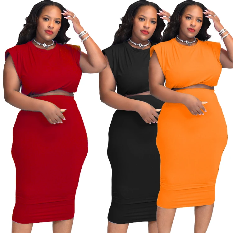 DUODUOCOLOR Fashion sleeveless t shirt two piece solid color casual set women plus size summer clothes D10757
DUODUOCOLOR Fashion sleeveless t shirt two piece solid color casual set women plus size summer clothes D10757