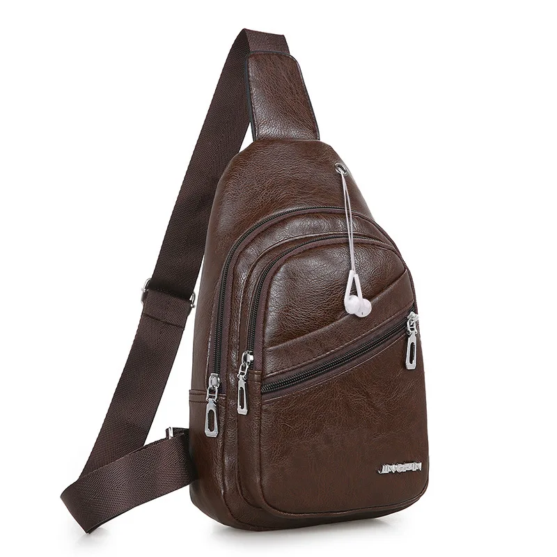 PU leather waterproof fashion chest bag men's single shoulder sling bag, Light brown, dark brown, black
PU leather waterproof fashion chest bag men's single shoulder sling bag, Light brown, dark brown, black