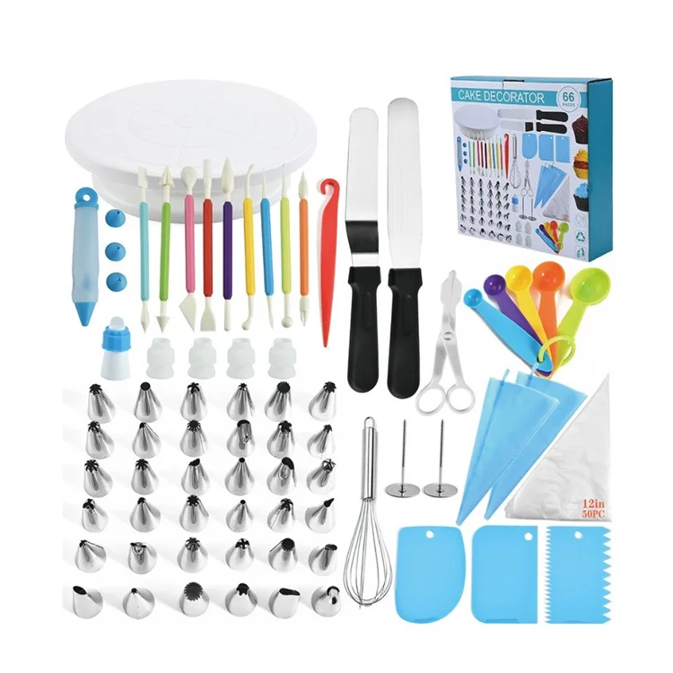 66 pcs Baking Pastry Cake Tools Turntable Rotating Cake Stand Stainless Steel Nozzles Tips Cake Decorating Supplies Kit Set
66 pcs Baking Pastry Cake Tools Turntable Rotating Cake Stand Stainless Steel Nozzles Tips Cake Decorating Supplies Kit Set