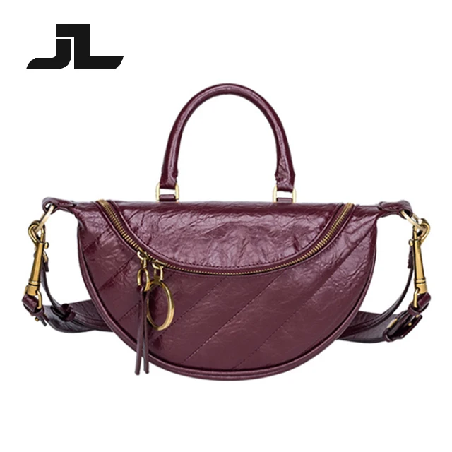

latest style wholesale mini pu leather bags women handbags ladies for fashion luxury women Dumpling bag, Black & dark red