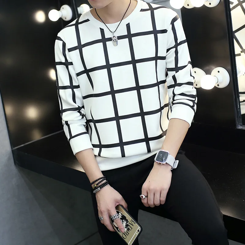 Spring Fashion Leisure New Men's Fashion Chequered Plaid T-shirt Men's Long Sleeve Pullover Slim Fit Shirt
Spring Fashion Leisure New Men's Fashion Chequered Plaid T-shirt Men's Long Sleeve Pullover Slim Fit Shirt