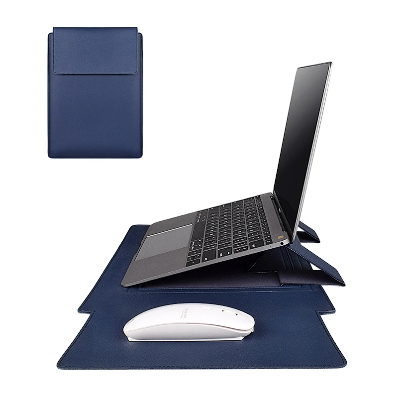 Laptop sleeve PU leather protection laptop bag with stand and mouse charging cable bag available for men and women, Black/green/blue/yellow
Laptop sleeve PU leather protection laptop bag with stand and mouse charging cable bag available for men and women, Black/green/blue/yellow