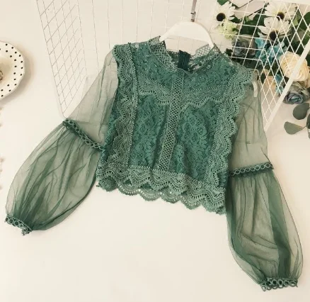 New Arrival Ladies Mesh Lace Hook Flower Lantern Sleeve Loose Retro Short Pullover Blouse Shirts Women Fashion Cute Voile Suits
New Arrival Ladies Mesh Lace Hook Flower Lantern Sleeve Loose Retro Short Pullover Blouse Shirts Women Fashion Cute Voile Suits