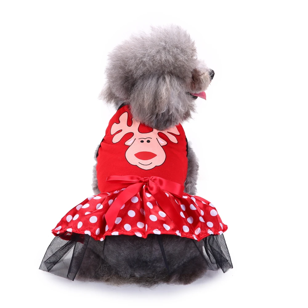 Holiday pet dog clothes addorable pet clothing red pet dress with fawn pattern, Picture show
Holiday pet dog clothes addorable pet clothing red pet dress with fawn pattern, Picture show