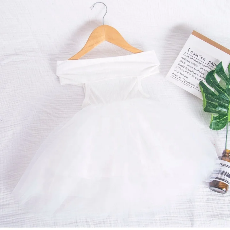 B24465A New arrivals children dress off shoulder fluffy mesh strapless dress, White, pink, black
B24465A New arrivals children dress off shoulder fluffy mesh strapless dress, White, pink, black