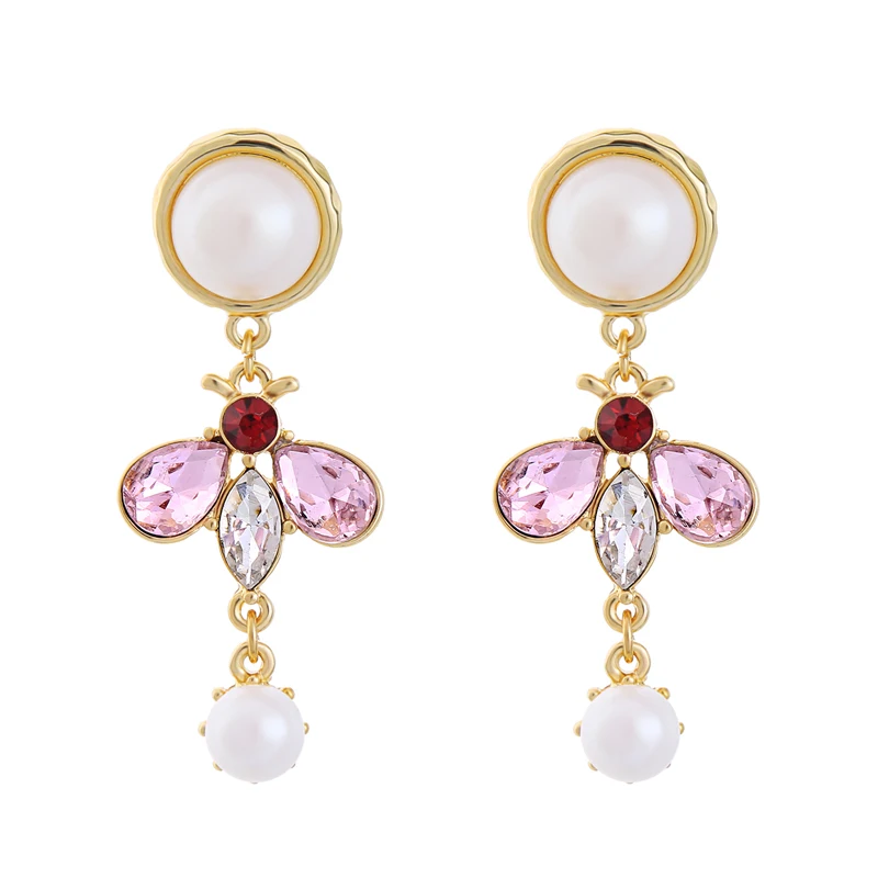 ed01227c Pink Black Green Bee Crystal Rhinestone Gold Plated Women Fashion Double Pearl Korean Style Earrings 2020
ed01227c Pink Black Green Bee Crystal Rhinestone Gold Plated Women Fashion Double Pearl Korean Style Earrings 2020