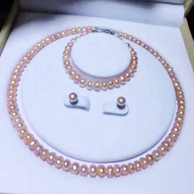 button round Natural Freshwater Pearl Jewelry Set for bridal wedding Factory Price, Pink
button round Natural Freshwater Pearl Jewelry Set for bridal wedding Factory Price, Pink