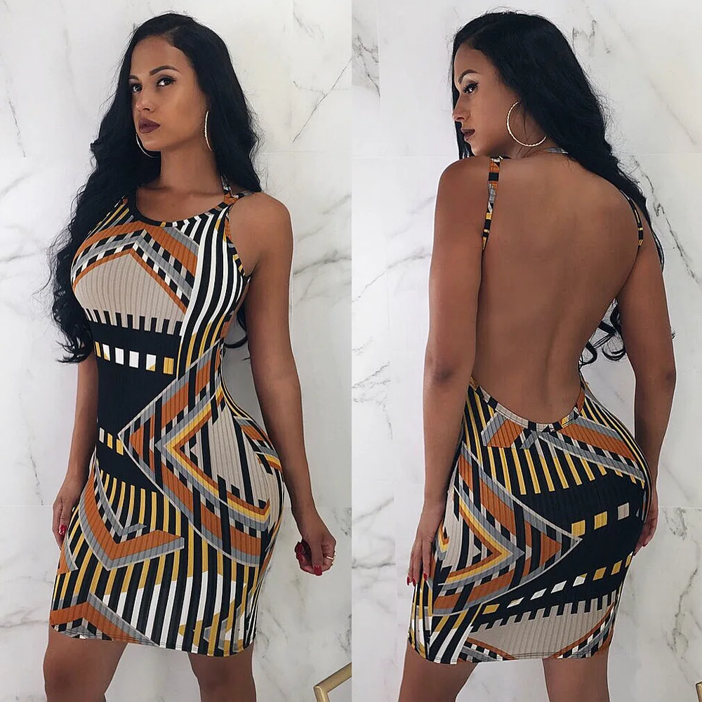 European and American women's summer new sexy open back geometric printing hip casual dress
European and American women's summer new sexy open back geometric printing hip casual dress